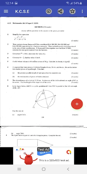 Kcse 2012: past papers. Screenshot 1