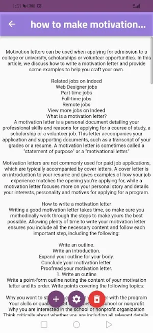 motivation letter for job Screenshot 1