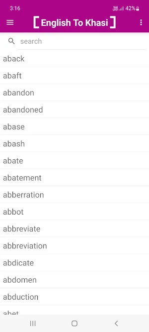 English To Khasi Dictionary Screenshot 1