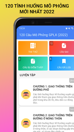 120 Câu Mô Phỏng GPLX (2022) Screenshot 0
