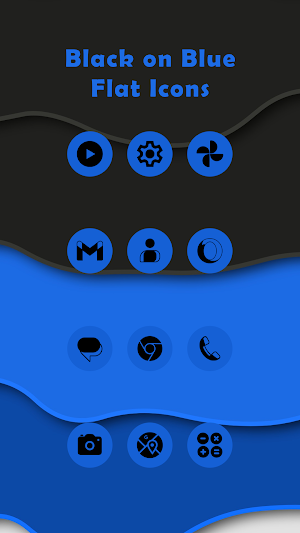 Black On Blue Flat Icons Screenshot 0
