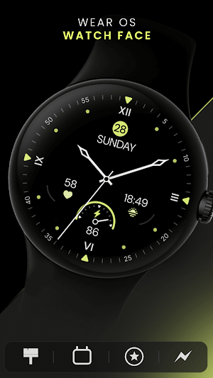 Minimal Black v33 Watch Face Screenshot 3