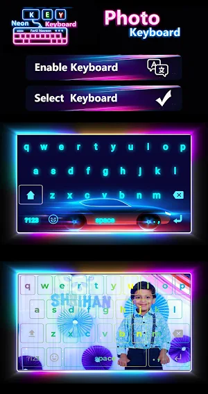 Neon Photo Keyboard LED Theme Screenshot 1