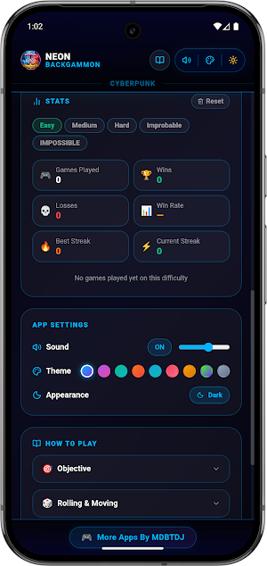 Neon Backgammon Master Offline Screenshot 2