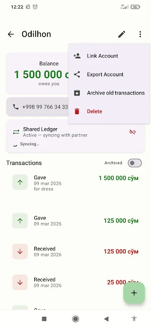 QarzDaftar — Debt Tracker Screenshot 2