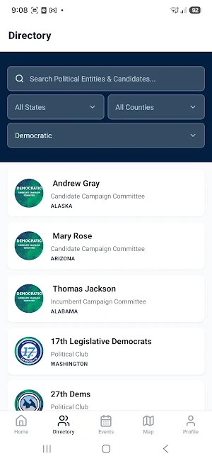 PoliticalMeetings.com Screenshot 2