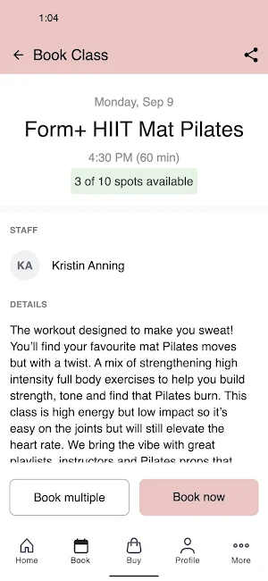 Form Plus Pilates Screenshot 2