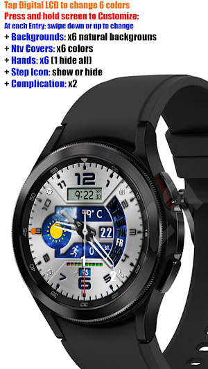Ntv296 - Hybrid Watch face Screenshot 0