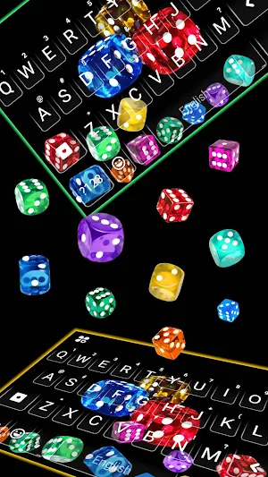 Neon Dice Gravity Keyboard Background Screenshot 1