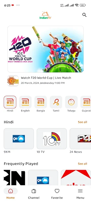Indian TV - Watch Live TV Screenshot 1