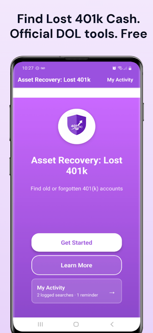 Asset Recovery: Lost 401k Screenshot 0