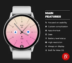 Analog Blush Pink Watch Face Screenshot 1