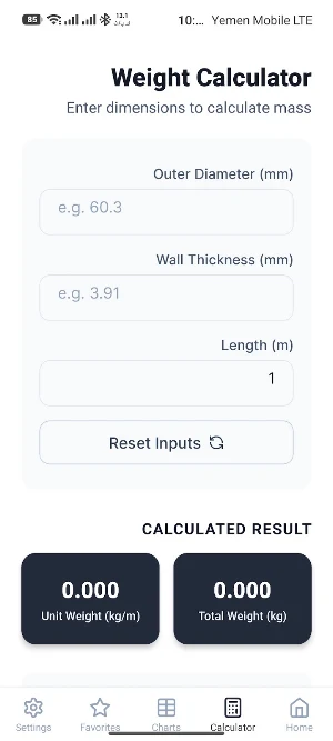 Stainless Pipe Specs Screenshot 1