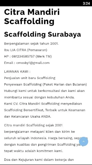 Citra Mandiri Scaffolding Surabaya Indonesia Screenshot 1