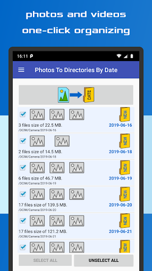 Photos To Directories By Date Screenshot 0