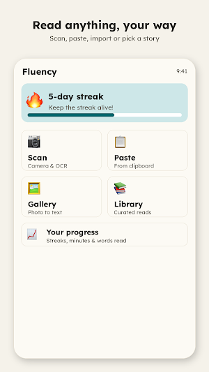 Fluency: Dyslexia Reading App Screenshot 0