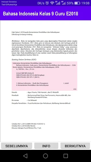 Bahasa Indonesia Kelas 9 Guru E2018 Screenshot 1