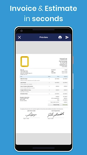Free Invoice & Estimate Template Generator Screenshot 0