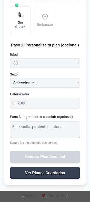 Planificador de Comidas con IA Screenshot 0