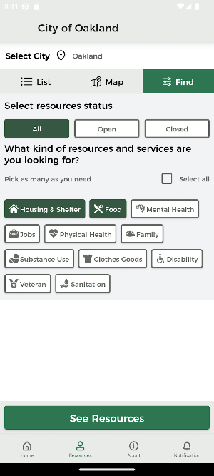 Oakland HRA Resource App Screenshot 3