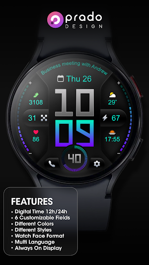 PRADO 76 Digital Watch Face Screenshot 2