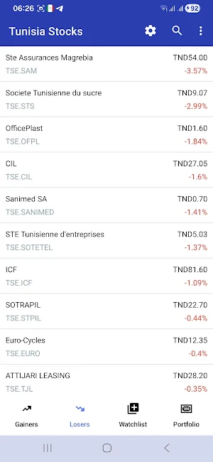 Tunisia Stocks Screenshot 1