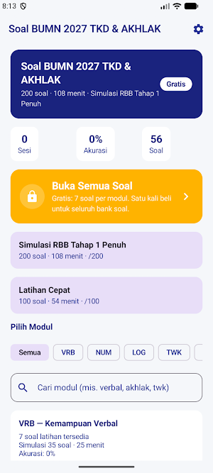 Soal BUMN 2027 TKD & AKHLAK Screenshot 0