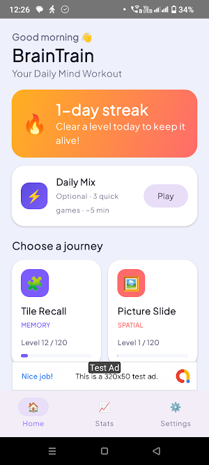BrainTrain: Daily Mind Games Screenshot 2