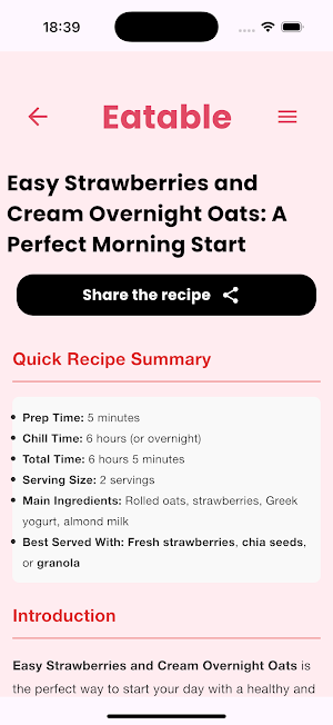 Eatable: Homemade Recipes Screenshot 1