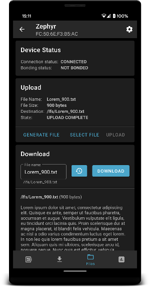 nRF Connect Device Manager Screenshot 2