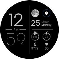 Minimal Digital Watch Moon Pro