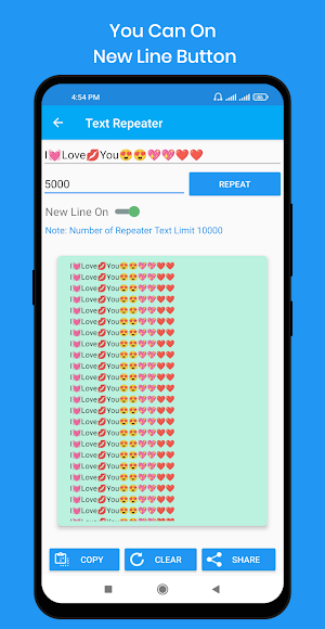 Text Repeater - Unlimited Copy Screenshot 2