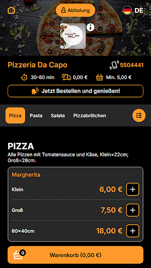 Pizzeria Da Capo Wiedenbrück Screenshot 2