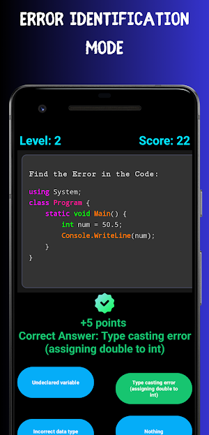 C# Programming Quiz Screenshot 2