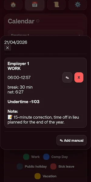 Shift-Tap: Overtime Tracker Screenshot 2