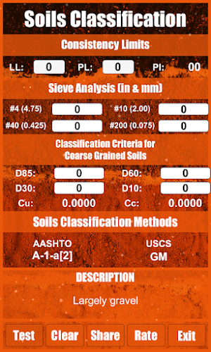 Soils Classification Screenshot 1