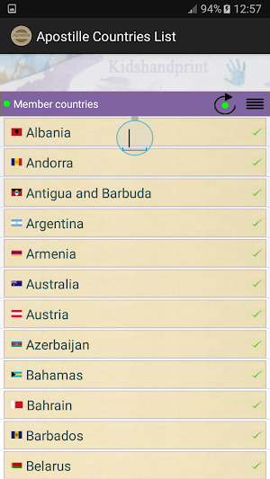Apostille Countries List Screenshot 3