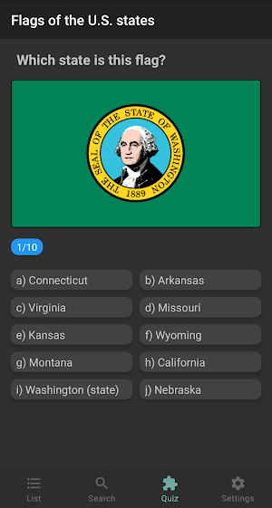 US states Quiz Screenshot 3