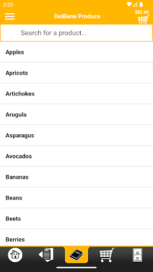 DelBene Produce Mobile Order Screenshot 2