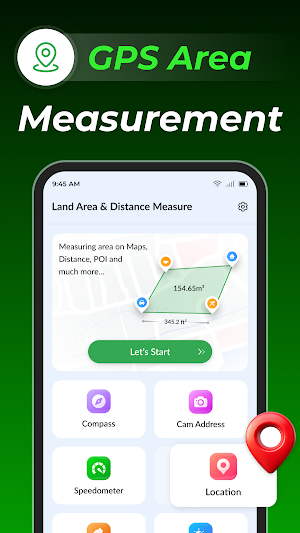 Land Area & Distance Measure Screenshot 0
