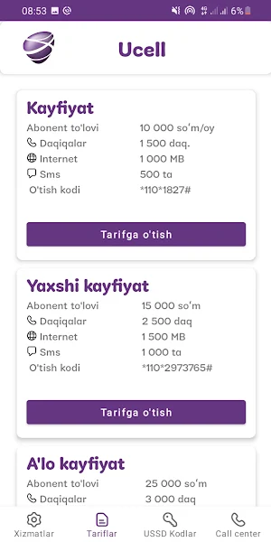 USSD Kodlar Uzmobile,Beeline.. Screenshot 3