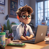 Virtual office boy Boss life