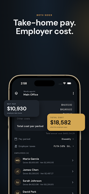 Payroll Calculator: WorkLogs44 Screenshot 1