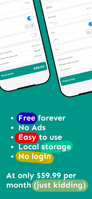 Discounts Tips Tax Calculator Screenshot 3