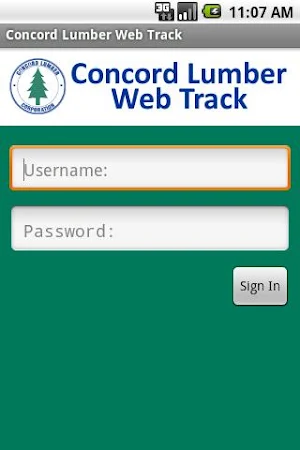 Concord Lumber Web Track Screenshot 0