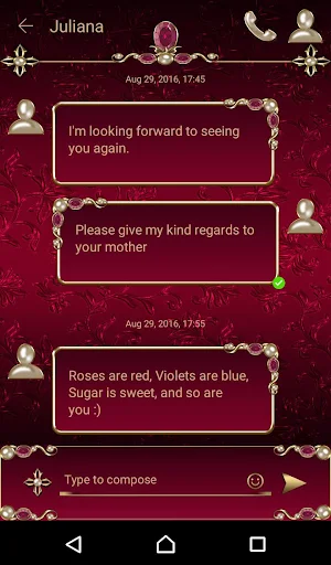 Virgin Mary Crimson Go SMS Theme Screenshot 0