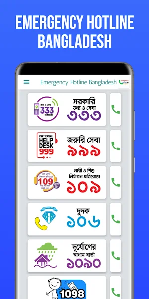 Emergency Hotline Bangladesh Screenshot 1