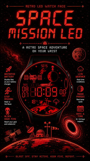Space Mission LED Watch Face Screenshot 1