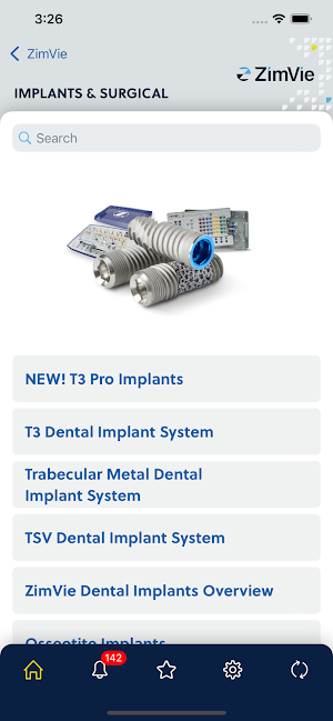ZimVie Product Information Screenshot 2