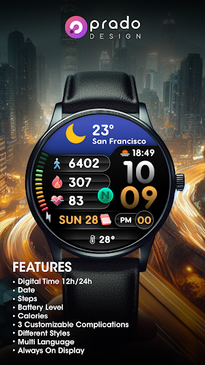 PRADO 68 Digital Watch Face Screenshot 1